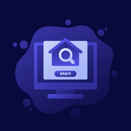 online house search, vector designのイラスト素材
