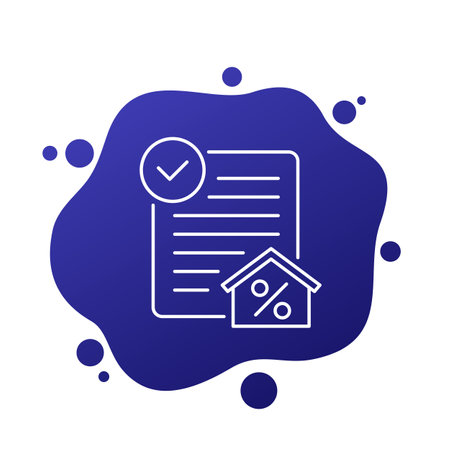 mortgage application icon, house loan approvalのイラスト素材