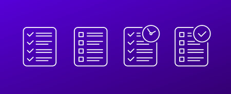 Checklist icons, check list with tasks, goalsのイラスト素材