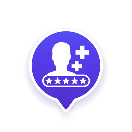 patient satisfaction vector icon, medical ratingのイラスト素材