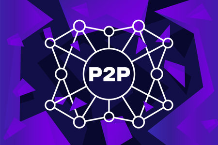 p2p, peer-to-peer network vector designのイラスト素材