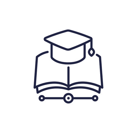 Knowledge management line icon, vectorのイラスト素材