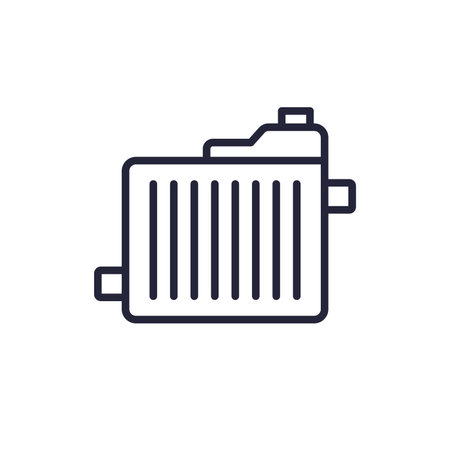 car radiator icon in line styleのイラスト素材