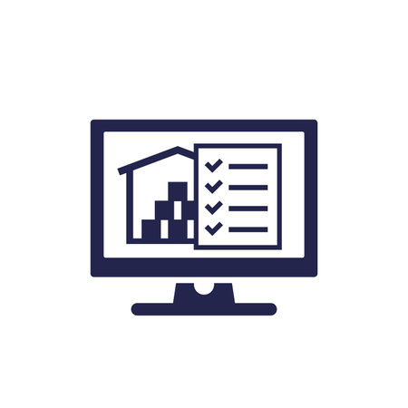 inventory control software icon on whiteのイラスト素材