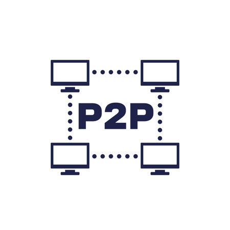 p2p network icon, peer to peer connectionのイラスト素材