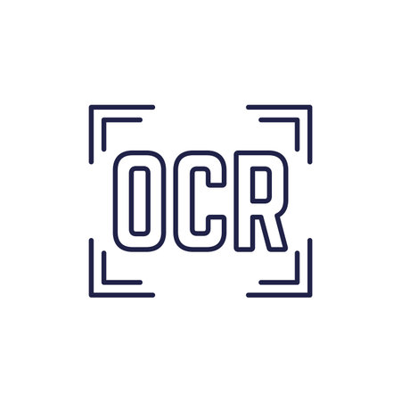 OCR icon Optical character recognition line vectorのイラスト素材
