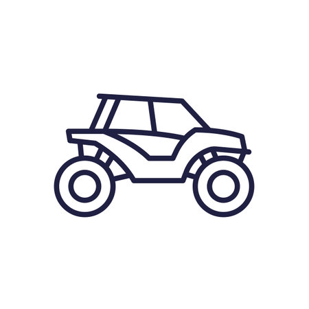UTV line icon, offroad vehicle or atv vectorのイラスト素材