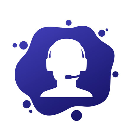 Call center operator icon, vectorのイラスト素材