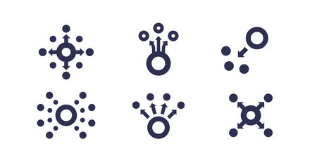 dissemination or dispersion icons, vectorのイラスト素材