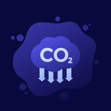 co2 gas, carbon dioxide emissions reduction iconのイラスト素材