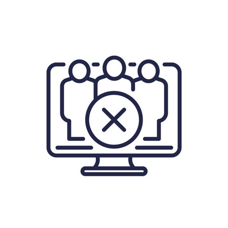 blocked users line icon on whiteのイラスト素材