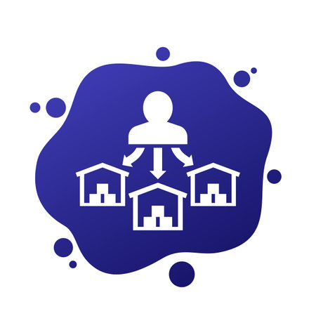 Supplier vector icon with warehousesのイラスト素材