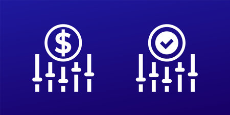 dynamic pricing or flexible price vector iconsのイラスト素材