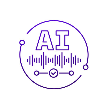 AI voice generator icon, line vectorのイラスト素材