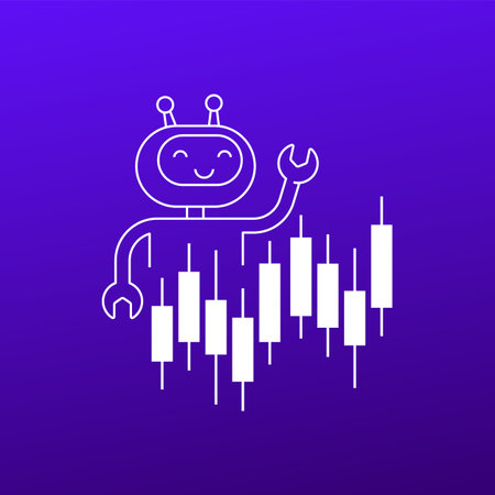 trading bot vector icon, AI market data analysisのイラスト素材