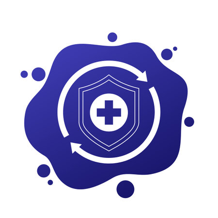 Health insurance renewal icon, vectorのイラスト素材