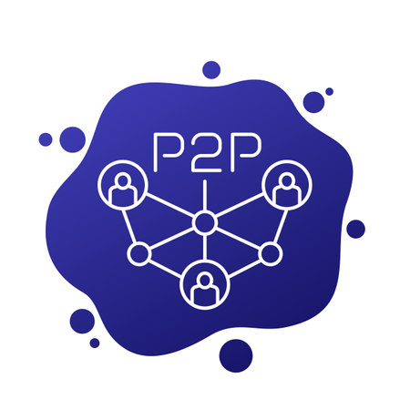 p2p icon, peer-to-peer line vector designのイラスト素材