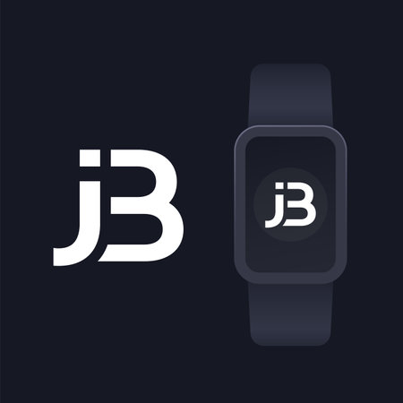 JB monogram, letters, logo design with smart watchのイラスト素材
