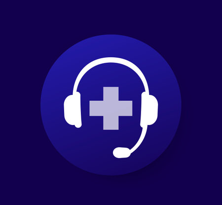 Medical call center vector iconのイラスト素材