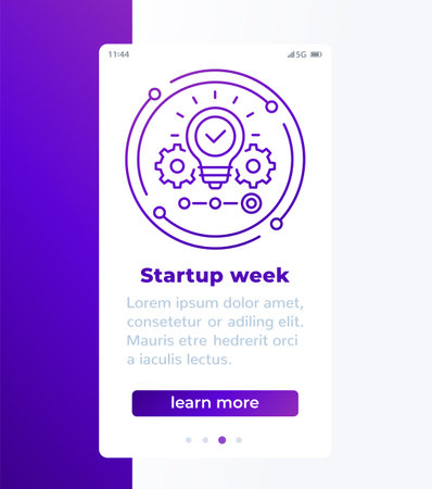 startup and entrepreneurship mobile banner designのイラスト素材