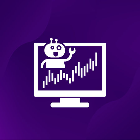 trading bot icon, automated trading vectorのイラスト素材