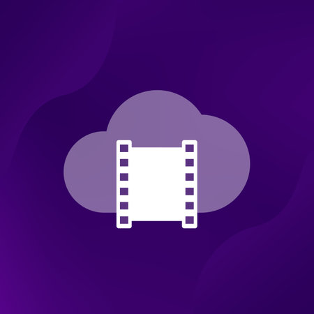 video in cloud icon with film strip, vectorのイラスト素材
