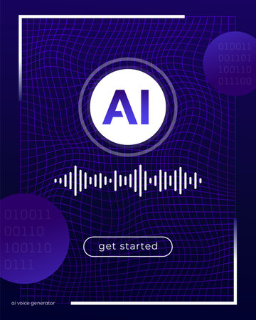 AI voice generator interface design, ui templateのイラスト素材