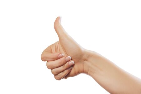 sign from one hand isolated on whiteの写真素材