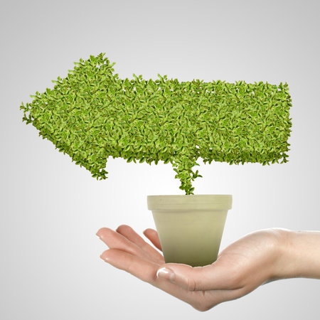 Image of green symbol of environmental protection and ecology