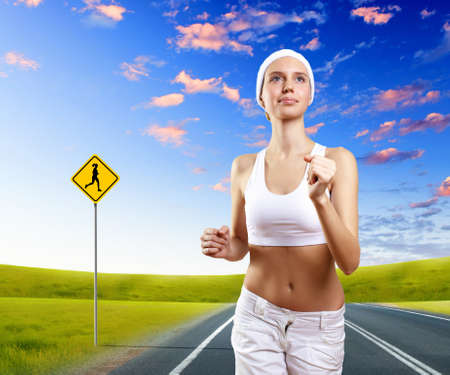 Young healthy and fit woman doing sportの写真素材