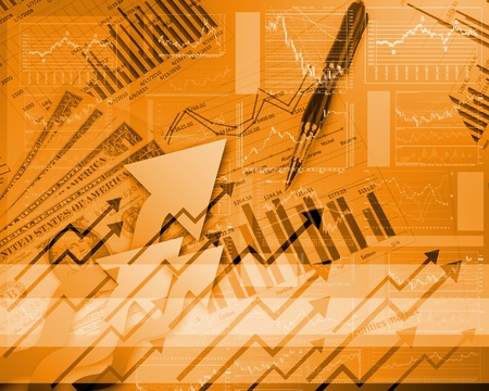 Global financial color charts and graphs illustrationの写真素材
