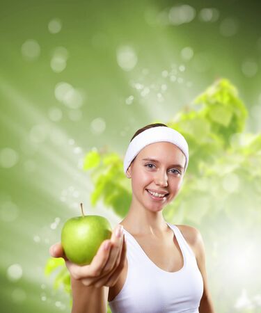 Young healthy and fit woman doing sportの写真素材