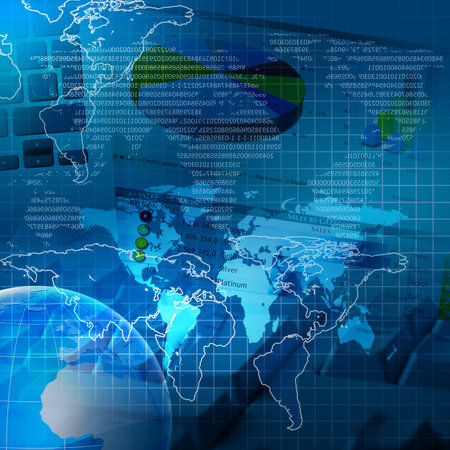 Global financial color charts and graphs illustration