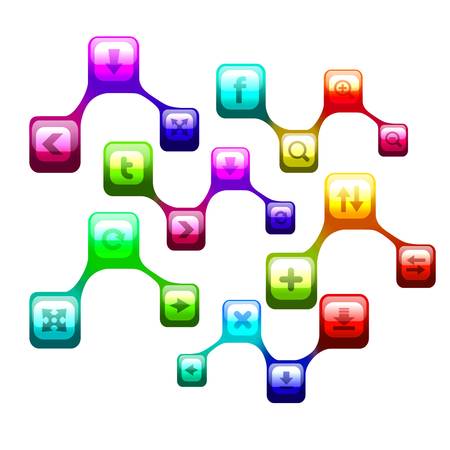 Color sctructure as a symbol of social interconnected networkの写真素材
