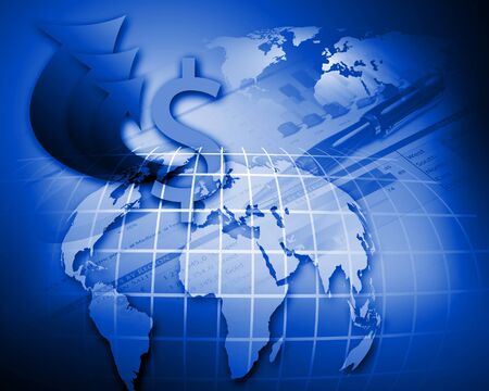Global financial color charts and graphs illustrationの写真素材