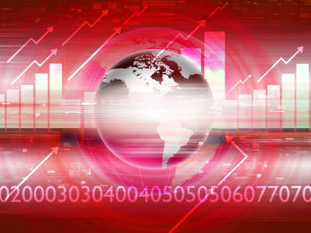 Global financial color charts and graphs illustrationの写真素材