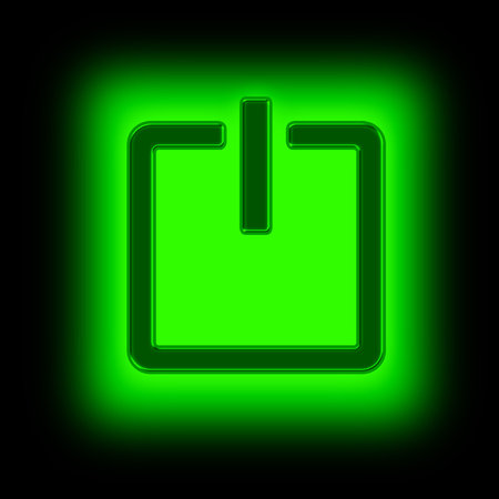 picture of power button against black background