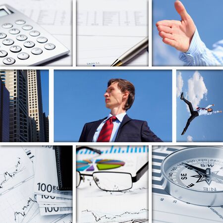 Business background collage of some business picturesの写真素材