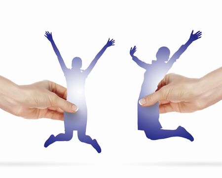 People standing together as symbol of successful partnershipの写真素材