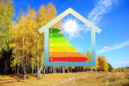 Image of a house against nature backgroundの写真素材