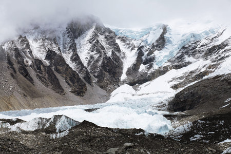 High mountains in cloud  Nepal  Everest  Mountains 