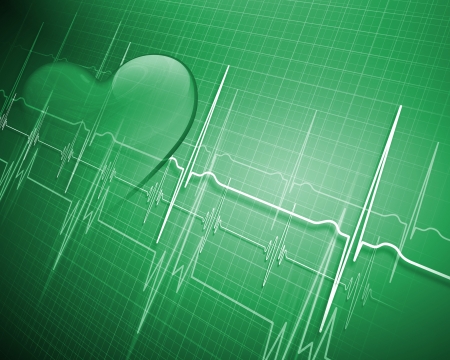 A medical background with a heart beat   pulse with a heart rate monitor symbolの写真素材