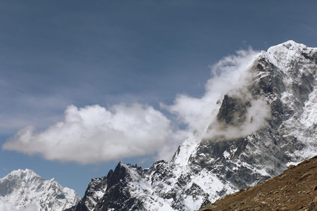 High mountains in cloud  Nepal  Everest  Mountains 