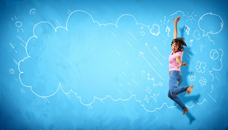 Modern style male dancer jumping and posing  Illustration