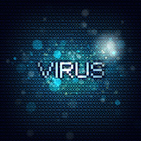A computer virus detection symbol illustration with word Virusの写真素材