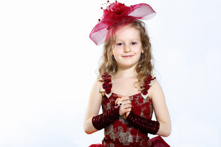 Portrait of a little girl in beautiful dress