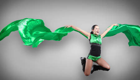 Young woman dancer illustration  With lights effect の写真素材
