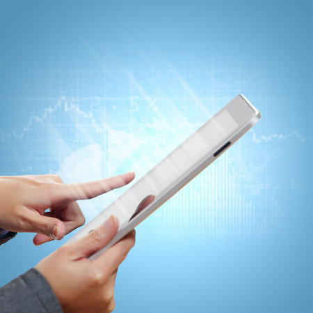 Modern wireless technology illustration with a computer device