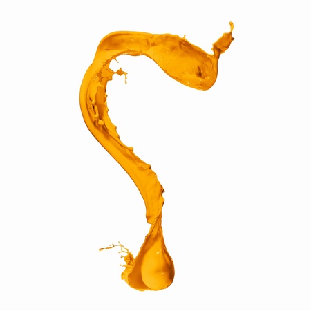 Bright colour paint splash on white backgroundの写真素材