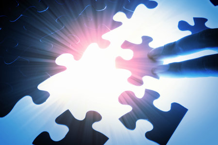 puzzle piece coming down into its place